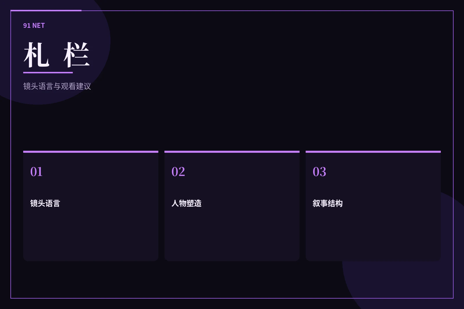 札栏内容导览